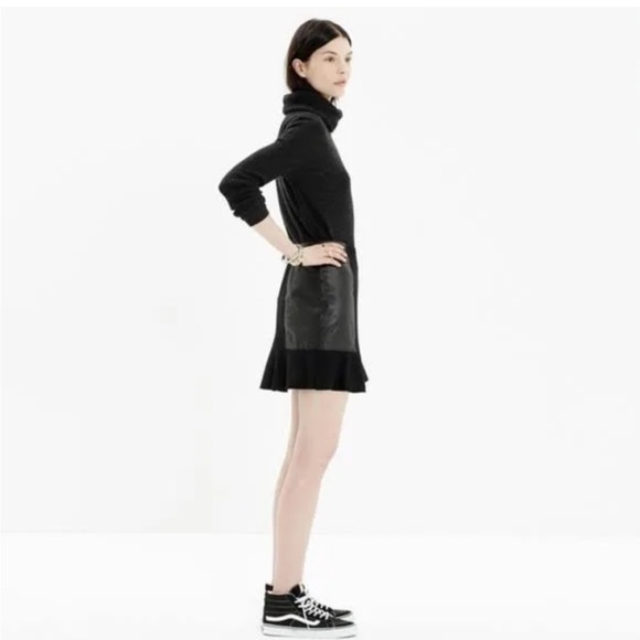 MADEWELL | Leather and Wool Panel Skirt - Picture 3 of 3
